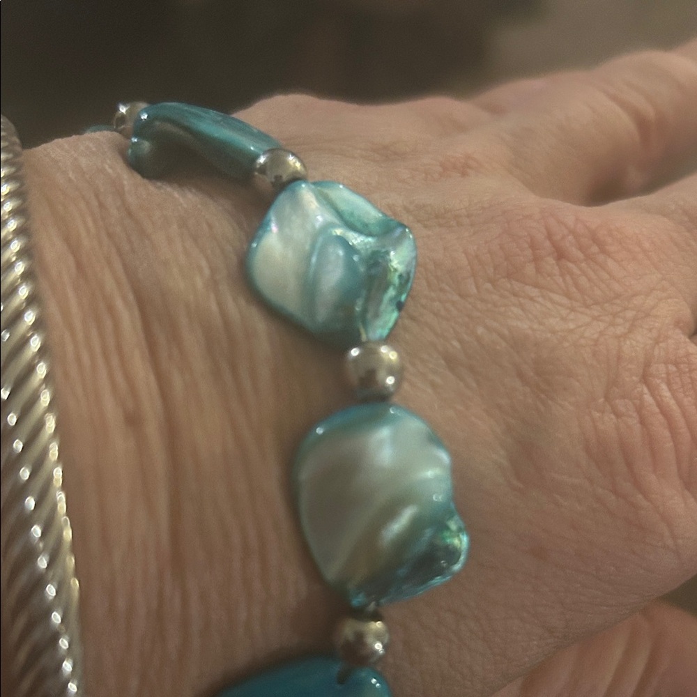 Elegant Blue and Silver Bracelet